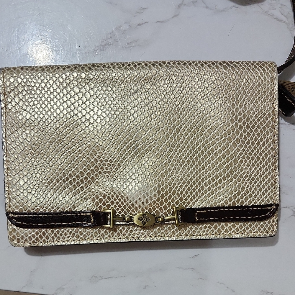 Patricia Nash Gold and Brown Clutch